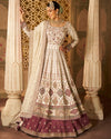 Lehenga - White & Wine 3973